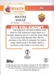 2024-25 TOPPS MERLIN UEFA CLUB COMPETITIONS #46 MATIAS SOULE AS ROMA SOCCER OFFICIAL TRADING CARD OF SOCCER