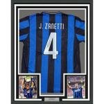 Framed Autographed/Signed Javier Zanetti 35x39 Inter Milan Soccer Futbol Jersey Beckett BAS COA