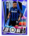2020-21 Topps Chrome Match Attax UEFA UCL League Purple Refractor #128 Lautaro Martinez /299 Inter Milan Soccer Trading Card