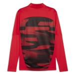 PUMA Mens Ac Milan Pre-Match Mock Neck Long Sleeve Quarter Zip Casual Tops Casual - Red - Size M