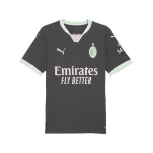 PUMA Men's Soccer AC Milan 24/25 Third Jersey - Official Team Branding, RE:Fibre Program, dryCELL Technology (US, Alpha, X-Large, Regular, Regular, Gray-Fresh Mint)