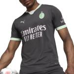 PUMA Men's Soccer AC Milan 24/25 Third Jersey - Official Team Branding, RE:Fibre Program, dryCELL Technology (US, Alpha, X-Large, Regular, Regular, Gray-Fresh Mint)