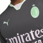 PUMA Men's Soccer AC Milan 24/25 Third Jersey - Official Team Branding, RE:Fibre Program, dryCELL Technology (US, Alpha, X-Large, Regular, Regular, Gray-Fresh Mint)