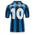 Exclusive Memorabilia Lothar Matthäus Signed Inter Milan 1990 Home Soccer Jersey Blue