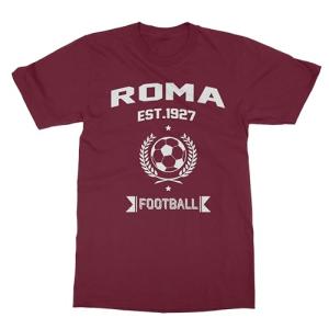 Tutiinca Roma 1927 Carmine Red Soccer Tee | Football Fans Unisex T-Shirt (Maroon, Small)