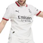 PUMA Mens Ac Milan Away Collared Short Sleeve Jersey Soccer Cleats - White - Size S