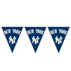 New York Yankees MLB Blue & White Plastic Pennant Banner - 12' (Pack Of 1) - Perfect For Game Day & Baseball Fans
