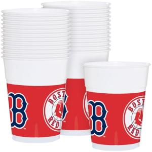 Boston Red Sox Plastic Cups - Pack of 25 - Premium Quality, Perfect for Sports Events & Team Parties