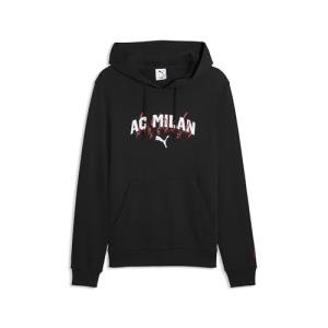 PUMA Men's A.C. Milan Hoodie, Black- White SS26, Medium Acm Ftblculture Hoodie