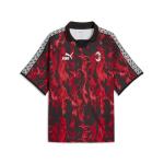 PUMA Mens Ac Milan King Retro Collared Short Sleeve Jersey Casual - Red - Size XL