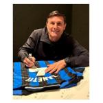Exclusive Memorabilia Javier Zanetti and Lothar Matthäus Signed Inter Milan Soccer Jerseys. Dual Frame