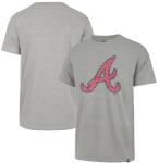 47 Brand MLB Men's Team Color Distressed Imprint Primary Logo Short Sleeve Baseball T-Shirt - Atlanta Braves - Gray - XX-Large