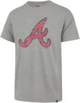 47 Brand MLB Men's Team Color Distressed Imprint Primary Logo Short Sleeve Baseball T-Shirt - Atlanta Braves - Gray - XX-Large