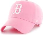 47 Brand MLB Rose Pink Primary Logo Clean Up Adjustable Baseball Cap Hat, Adult One Size Fits All - Boston Red Sox Rose Pink