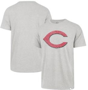 47 Brand MLB Men's Team Color Distressed Imprint Primary Logo Short Sleeve Baseball T-Shirt - Cincinnati Reds - Gray - X-Large