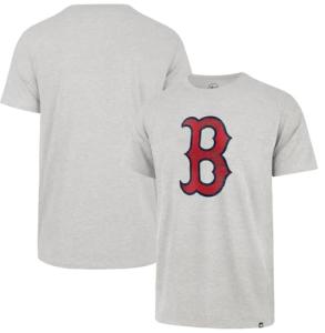 47 Brand MLB Men's Team Color Distressed Imprint Primary Logo Short Sleeve Baseball T-Shirt - Boston Red Sox - Gray - XX-Large