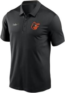 Nike Men's MLB Cooperstown Collection Logo Franchise Performance Polo (US, Alpha, X-Large, Regular, Regular, Black, Baltimore Orioles)
