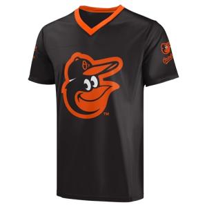 FOCO MLB Men's Officially Licensed Primary Logo Wordmark Ballpark Team Color Jersey (US, Alpha, Medium, Regular, Regular, Baltimore Orioles - Black, Baltimore Orioles)