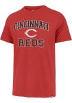 47 Brand MLB Men's Team Color Union Arch Franklin Primary Logo Short Sleeve Baseball T-Shirt - Cincinnati Reds - Red - X-Large