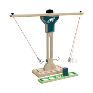 Wild Sports NFL Philadelphia Eagles Wooden Ring Swing Battle - Head-to-Head Ring Toss Hook & Ring Game for NFL Fans