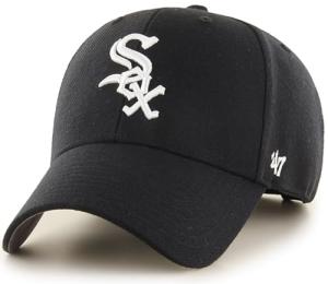 47 Brand MLB Team Color Primary Logo MVP Adjustable Structure Baseball Cap Hat, Adult One Size Fits All - Chicago White Sox Black