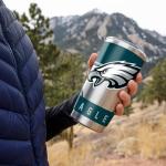 Rico Industries NFL Football Philadelphia Eagles 20oz Stainless Steel Tumbler with Lid - Great For Coffee, Tea, Water or Cocktails