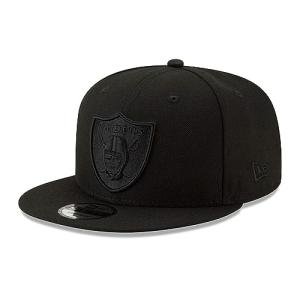 New Era NFL 9FIFTY Black On Black Adjustable Snapback Hat Cap One Size Fits All (Las Vegas Raiders)
