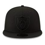 New Era NFL 9FIFTY Black On Black Adjustable Snapback Hat Cap One Size Fits All (Las Vegas Raiders)
