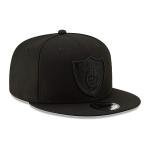 New Era NFL 9FIFTY Black On Black Adjustable Snapback Hat Cap One Size Fits All (Las Vegas Raiders)