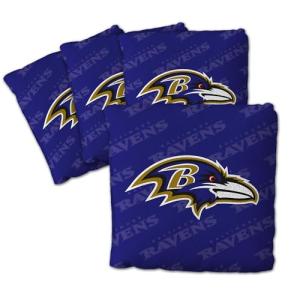 YouTheFan Officially-Licensed NFL Baltimore Ravens Set of 4 Cornhole Bags - All Weather Regulation 6” x 6” Size - 16oz Weight - Designed in USA