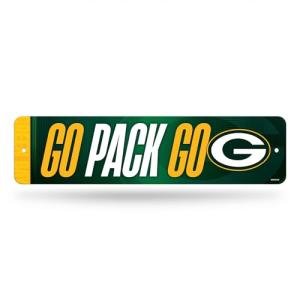 Rico Industries NFL Football Green Bay Packers Metal Street Sign 4" x 15" Home Décor - Bedroom - Office - Man Cave
