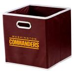 Franklin Sports Washington Commanders NFL Storage Bin - Collapsible Cube Container + Basket - NFL Office, Bedroom + Living Room Décor - Folding Storage Bin for Football Fans - 11"x11"