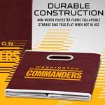 Franklin Sports Washington Commanders NFL Storage Bin - Collapsible Cube Container + Basket - NFL Office, Bedroom + Living Room Décor - Folding Storage Bin for Football Fans - 11"x11"