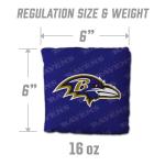 YouTheFan Officially-Licensed NFL Baltimore Ravens Set of 4 Cornhole Bags - All Weather Regulation 6” x 6” Size - 16oz Weight - Designed in USA
