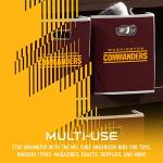 Franklin Sports Washington Commanders NFL Storage Bin - Collapsible Cube Container + Basket - NFL Office, Bedroom + Living Room Décor - Folding Storage Bin for Football Fans - 11"x11"