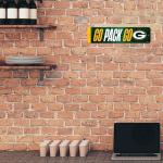 Rico Industries NFL Football Green Bay Packers Metal Street Sign 4" x 15" Home Décor - Bedroom - Office - Man Cave