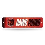 Rico Industries NFL Football Cleveland Browns Metal Street Sign 4" x 15" Home Décor - Bedroom - Office - Man Cave