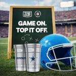 Top Cup NFL Dallas Cowboys 20 oz Reusable Aluminum Cups 20 Count | Officially Licensed, Durable, Reusable & Recyclable, Made in USA