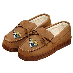FOCO Jacksonville Jaguars NFL Mens Team Logo Moccasin Slippers - L