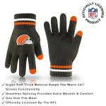 Ultra Game NFL Official Adults Unisex Super Soft Winter Beanie Knit Hat with Extra Warm Touch Screen Gloves, Cleveland Browns, Team Color 1, 1SIZE