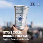 Top Cup NFL Dallas Cowboys 20 oz Reusable Aluminum Cups 20 Count | Officially Licensed, Durable, Reusable & Recyclable, Made in USA