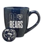 Rico Industries NFL Football Chicago Bears Da Bears 16 oz Team Color Laser Engraved Speckled Ceramic Coffee Mug