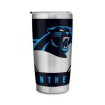 Rico Industries NFL Football Carolina Panthers 20oz Stainless Steel Tumbler with Lid - Great For Coffee, Tea, Water or Cocktails