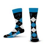 For Bare Feet NFL CAROLINA PANTHERS Argyle Remix Premium Dress Sock Team Color OSFM