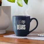 Rico Industries NFL Football Chicago Bears Da Bears 16 oz Team Color Laser Engraved Speckled Ceramic Coffee Mug
