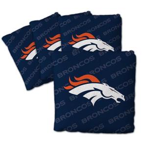 YouTheFan Officially-Licensed NFL Denver Broncos Set of 4 Cornhole Bags - All Weather Regulation 6” x 6” Size - 16oz Weight - Designed in USA