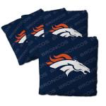 YouTheFan Officially-Licensed NFL Denver Broncos Set of 4 Cornhole Bags - All Weather Regulation 6” x 6” Size - 16oz Weight - Designed in USA