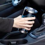 Rico Industries NFL Football Carolina Panthers 20oz Stainless Steel Tumbler with Lid - Great For Coffee, Tea, Water or Cocktails