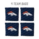 YouTheFan Officially-Licensed NFL Denver Broncos Set of 4 Cornhole Bags - All Weather Regulation 6” x 6” Size - 16oz Weight - Designed in USA