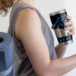 Rico Industries NFL Football Carolina Panthers 20oz Stainless Steel Tumbler with Lid - Great For Coffee, Tea, Water or Cocktails